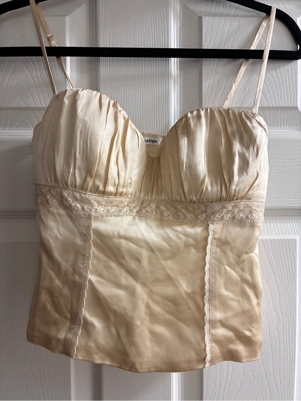 Reformation Lane Silk Top Satin Lace Camisole